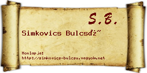 Simkovics Bulcsú névjegykártya